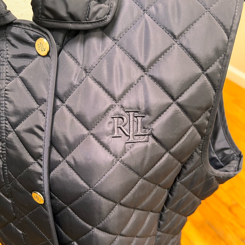 Ralph Lauren Navy Quilted Vest - Picture 2 of 6